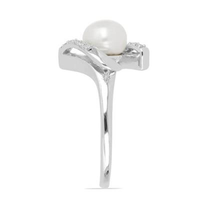 BUY GENUINE WHITE FRESHWATER PEARL GEMSTONE RING IN 925 SILVER
